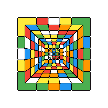CubeIt solving a 5&times;5 cube, and back