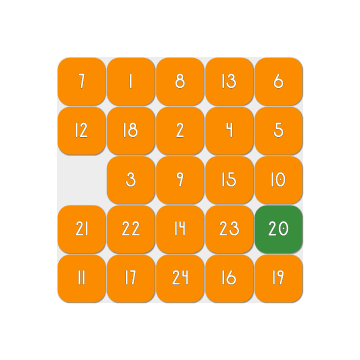 SquareIt solving a 5&times;5 board, and back