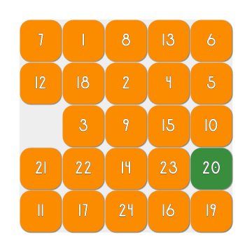 SquareIt solving a 5&times;5 board, and back