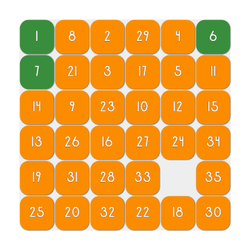 SquareIt solving a 6&times;6 board, and back
