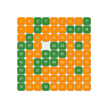 SquareIt solving a 9&times;9 board, and back